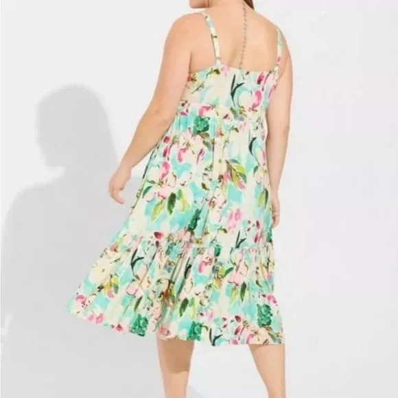 Torrid Tropical Floral Super Soft Knit Midi Dress  NWT Size Large - Picture 4 of 11